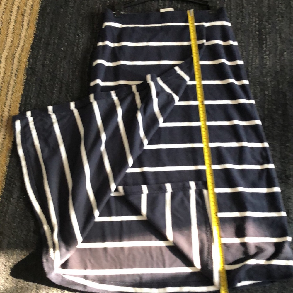 CLUB MONACO (S) Terry Toweling Skirt Jupe Navy Stripe